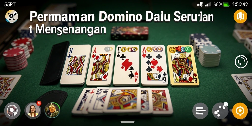 Tampilan gameplay domino yang seru dan menantang di 55RT.