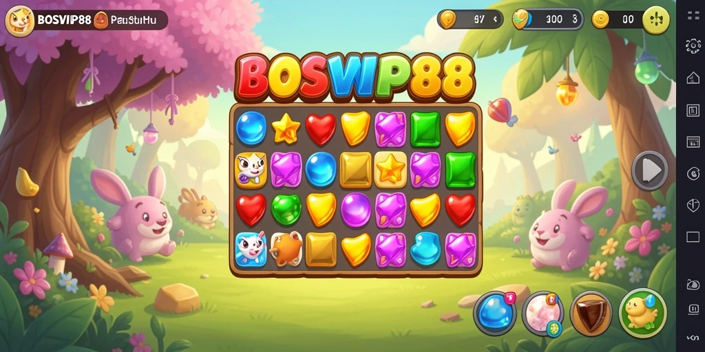 Screenshot utama BOSVIP88 menunjukkan gameplay seru yang penuh warna.