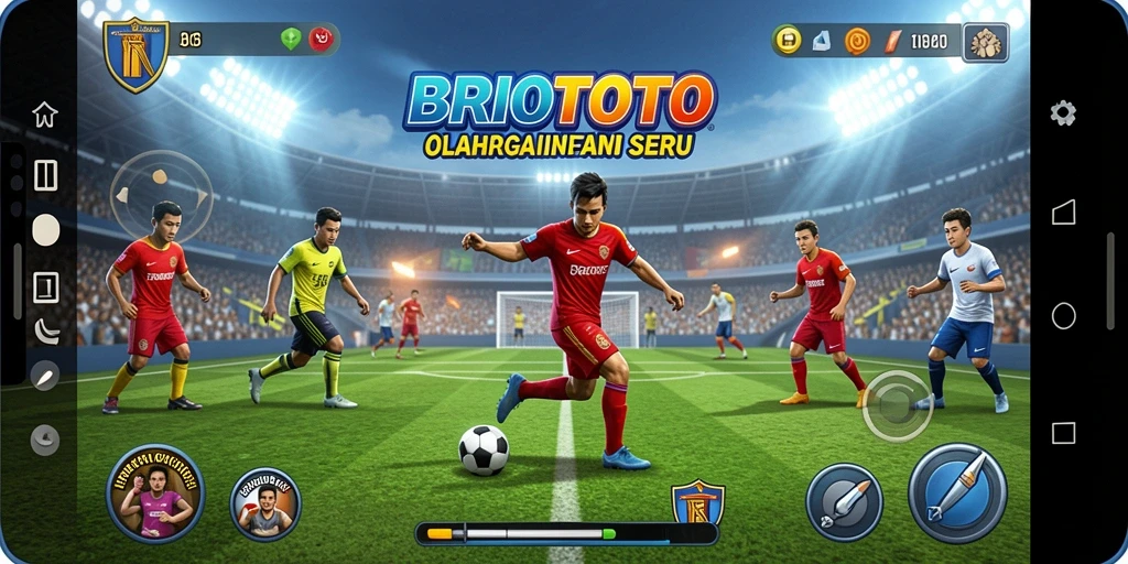 Screenshot BRIOTOTO menampilkan aksi seru dalam pertandingan olahraga.
