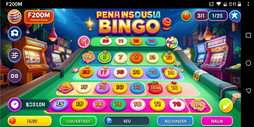 Tampilan gameplay menarik dalam aplikasi Bingo F200M.