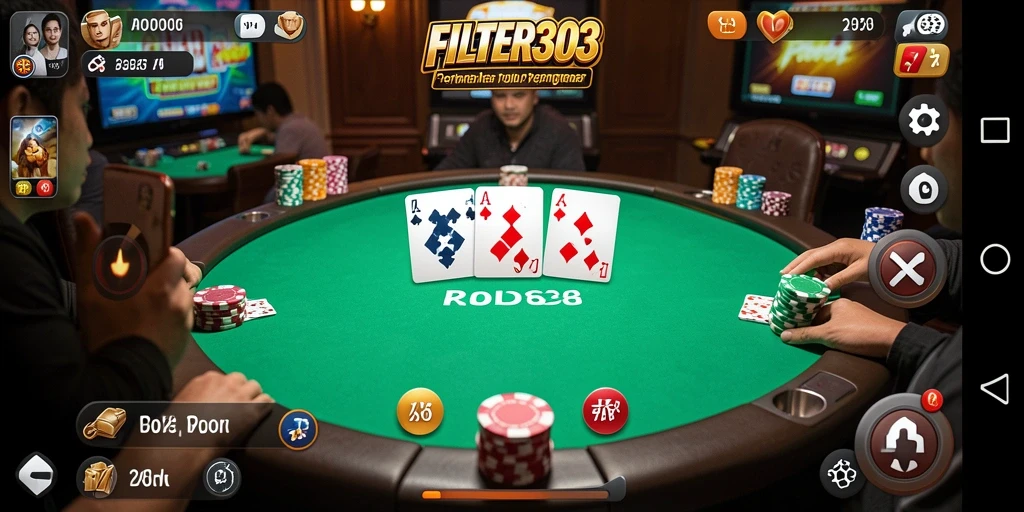 Tampilan menarik dari gameplay Poker di FILTER303.