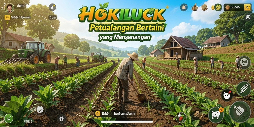 Tampilan menarik dari gameplay HOKILUCK yang penuh warna dan menyerukan pengalaman bertani.