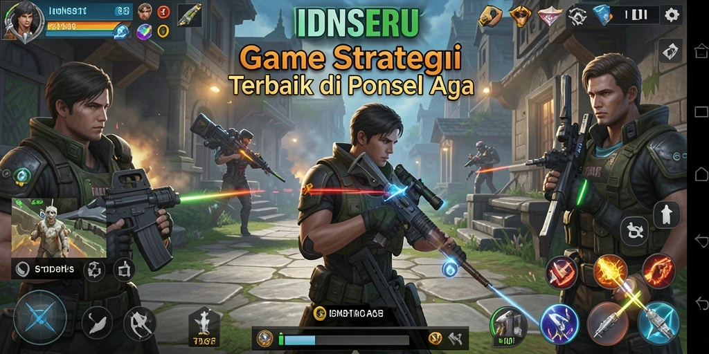 Tampilan gameplay menarik dari IDNSERU dengan pertempuran strategi.