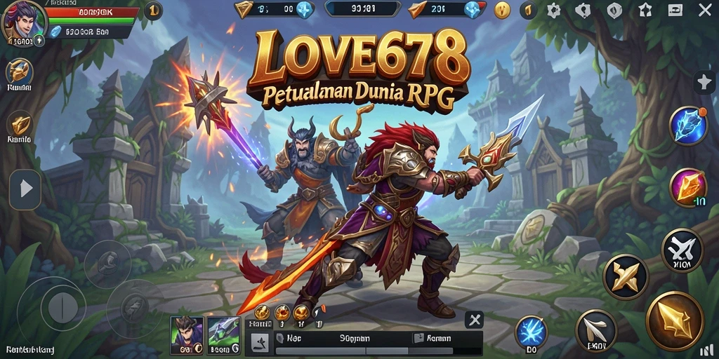 Screenshot LOVE678 menampilkan aksi pertarungan thrilling di dunia RPG.