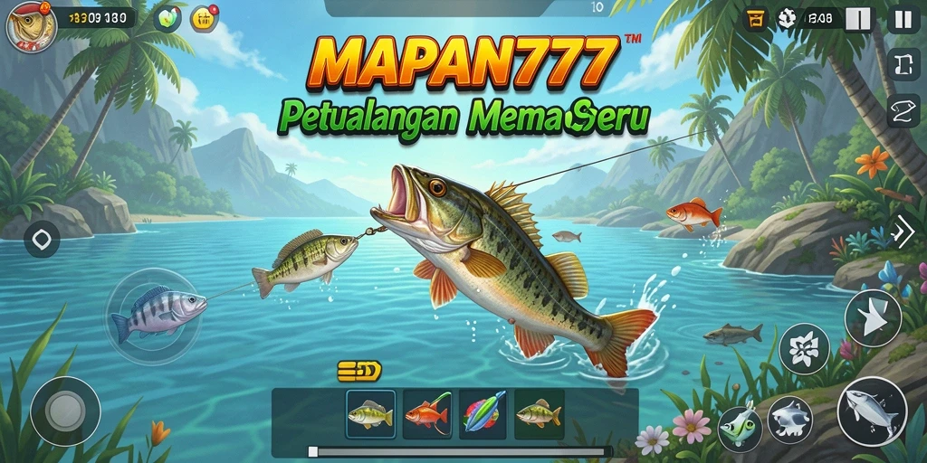 Screenshot MAPAN777 menampilkan pengguna yang sukses menangkap ikan besar.