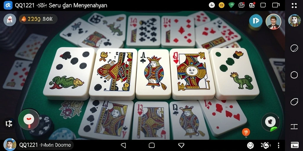 Screenshot gameplay QQ1221 menampilkan aksi seru permainan domino.