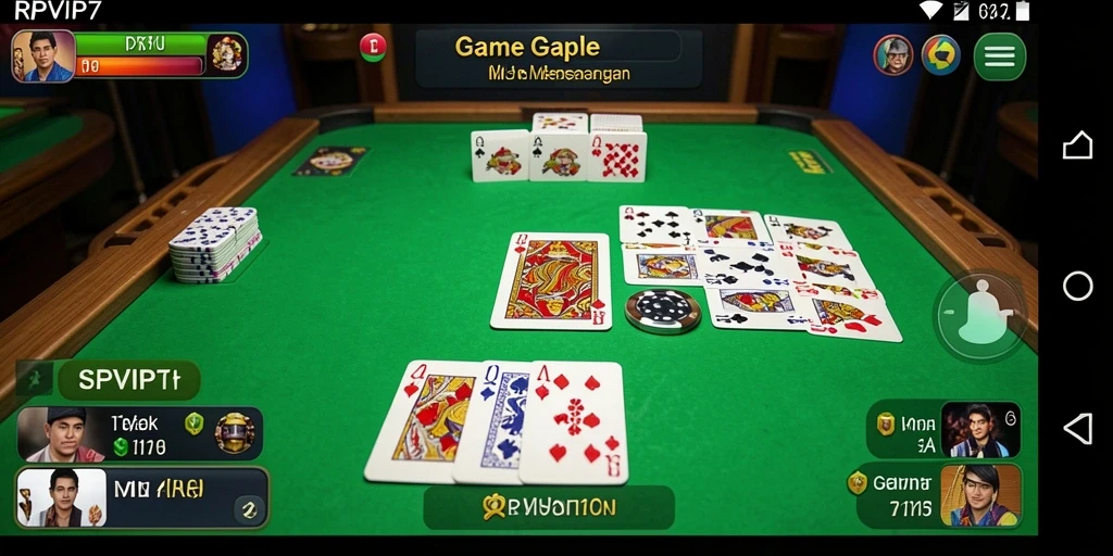 Tampilan gameplay seru RPVIP7 saat bermain Gaple.