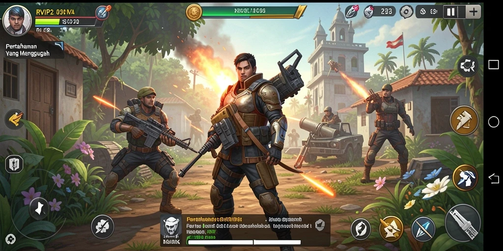 Screenshot RVIP2 menampilkan aksi seru dalam pertempuran Tower Defense.