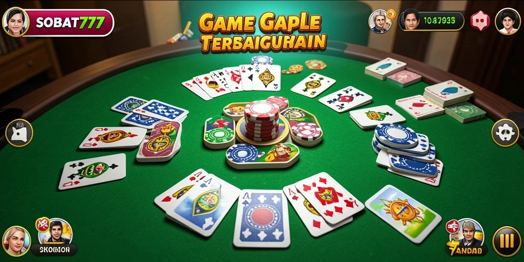 Screenshot gameplay SOBAT777 menampilkan keseruan bermain Gaple.