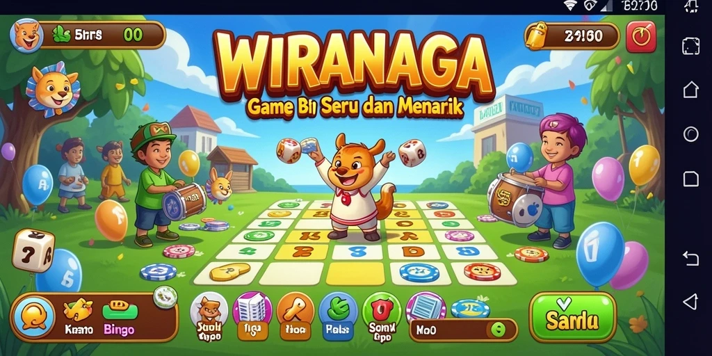 Tampilan gameplay WIRANAGA dengan nuansa Bingo yang seru.