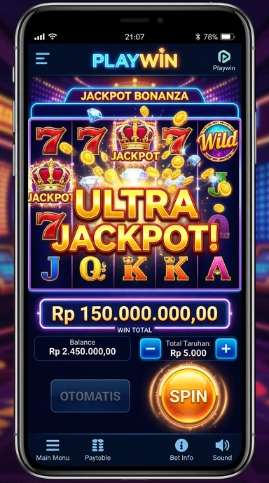 Tampilan antarmuka pengguna yang menarik di playwin.